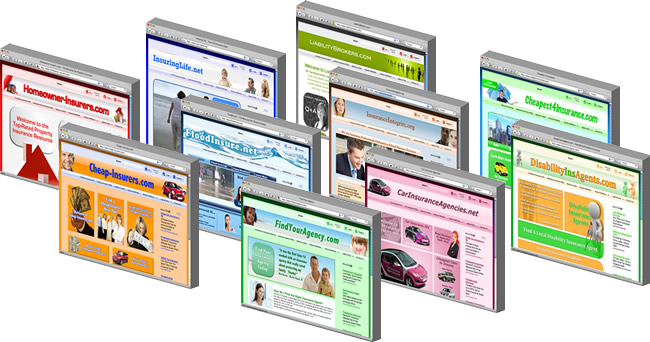insurance agency marketing on ten insurance websites